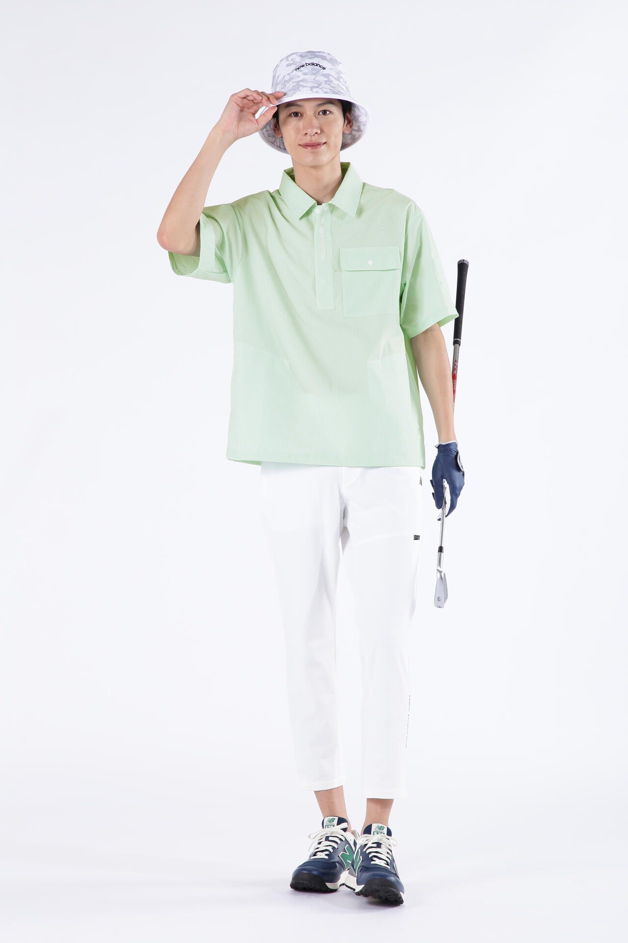 【直営店舗限定】ストライプ ハーフスリーブ シャツアウター (MENS)