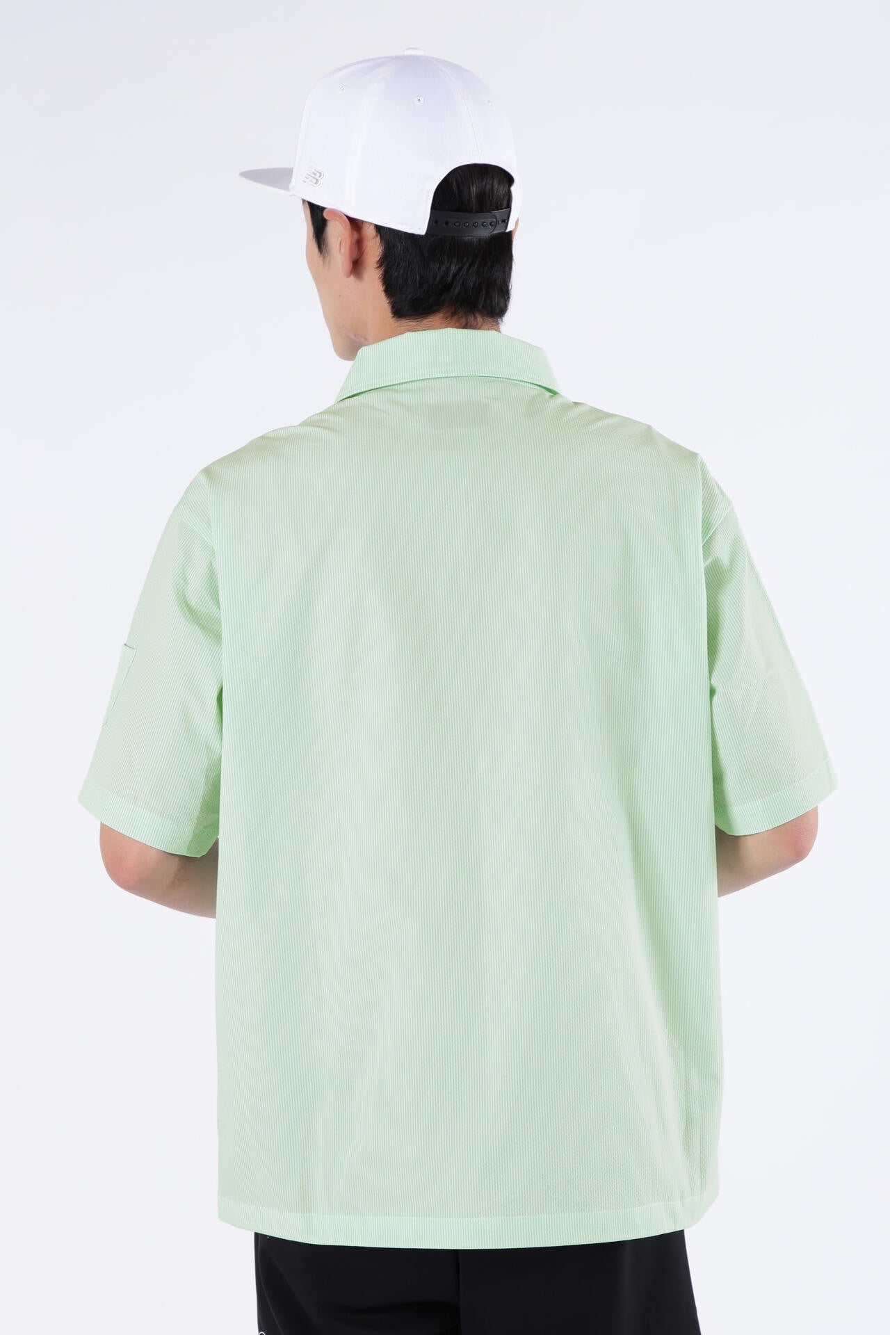 【直営店舗限定】ストライプ ハーフスリーブ シャツアウター (MENS)