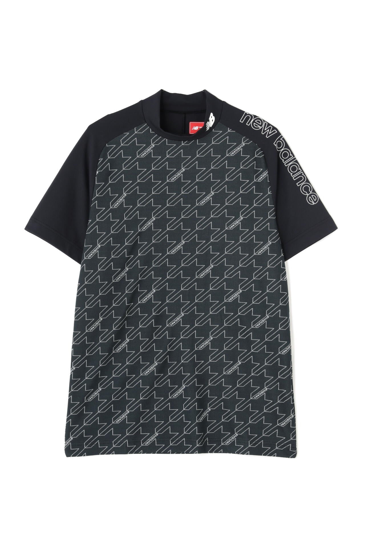 ドット千鳥格子 半袖 モックネック プルオーバー (MENS SPORT)