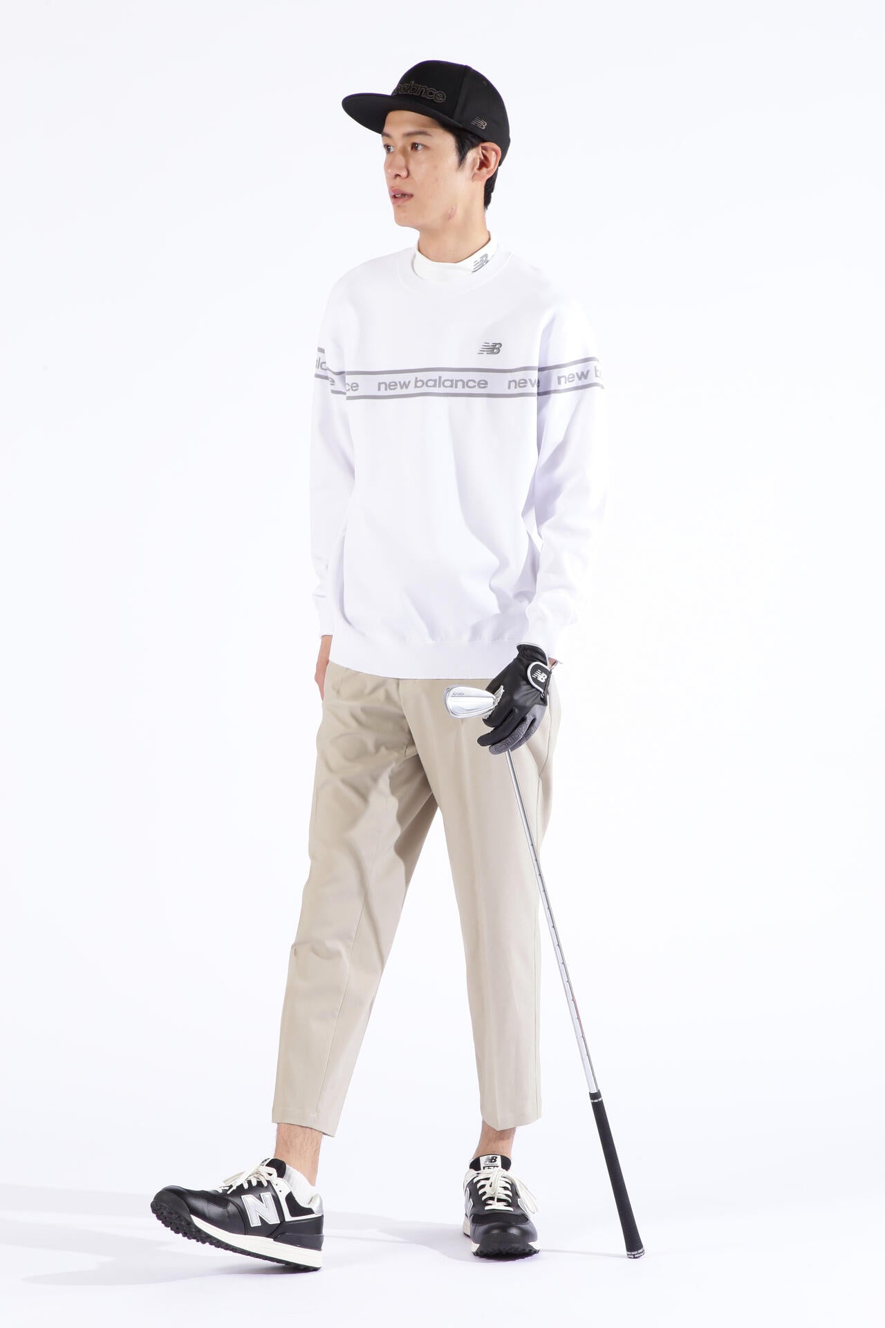ドット千鳥格子 半袖 モックネック プルオーバー (MENS SPORT)