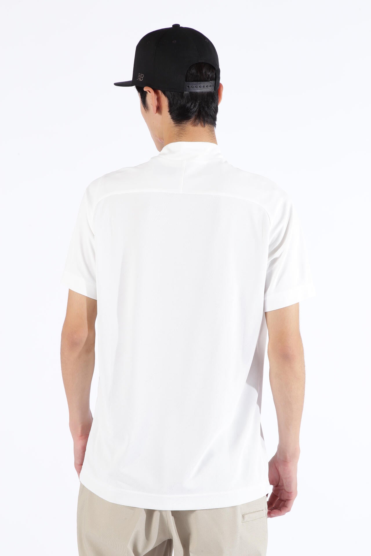 ドット千鳥格子 半袖 モックネック プルオーバー (MENS SPORT)