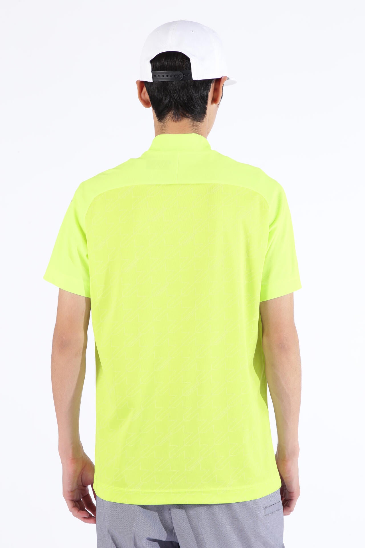 ドット千鳥格子 半袖 モックネック プルオーバー (MENS SPORT)