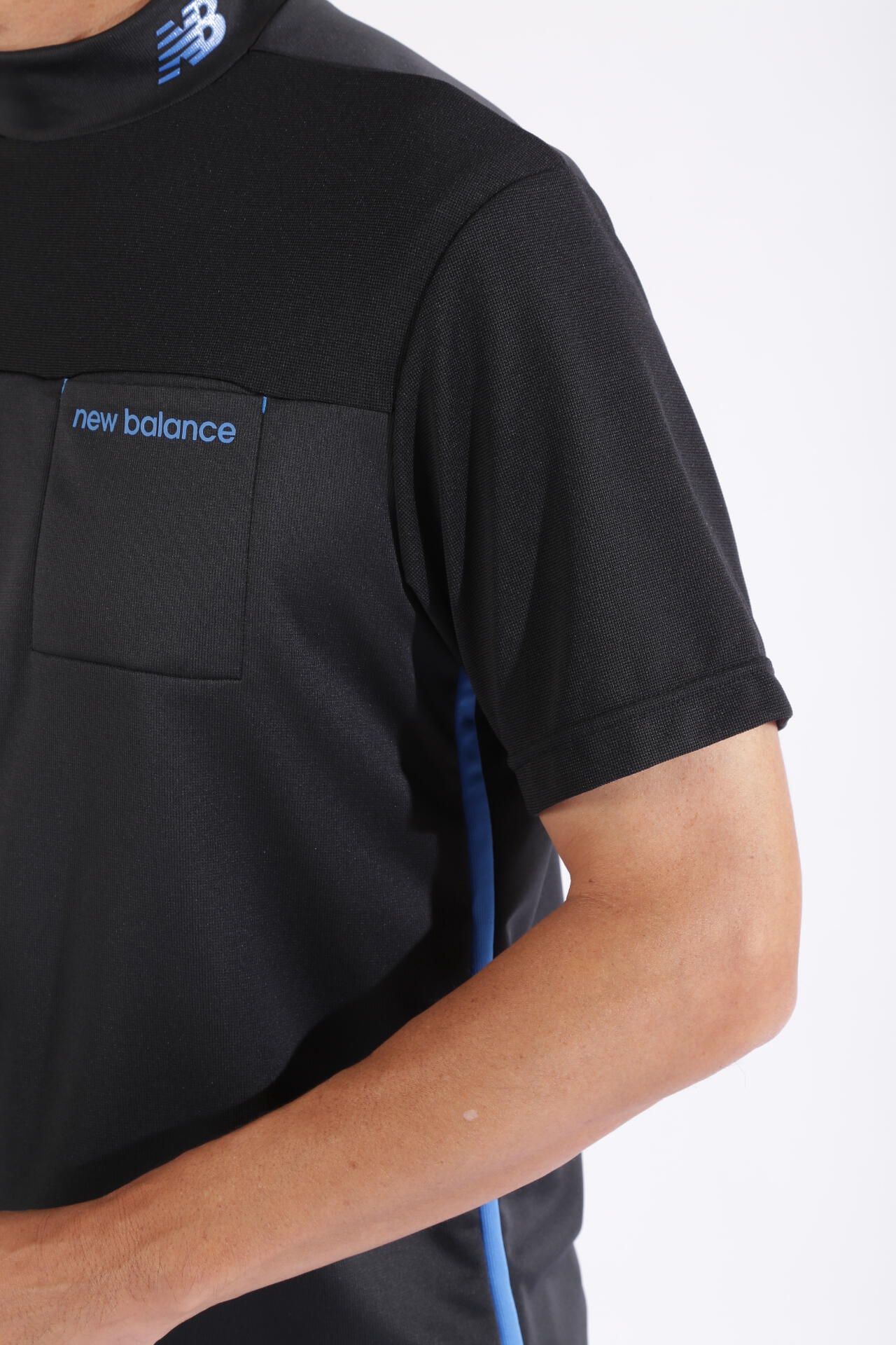 チェックピケ×ワッフルピケ 半袖 モックネック プルオーバー (MENS WORLD)