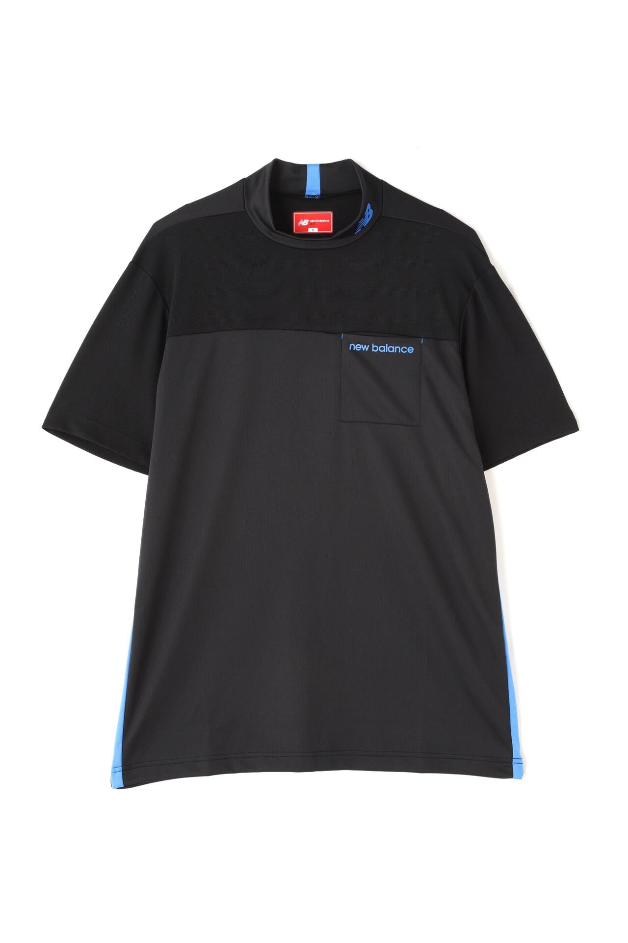 チェックピケ×ワッフルピケ 半袖 モックネック プルオーバー (MENS WORLD)