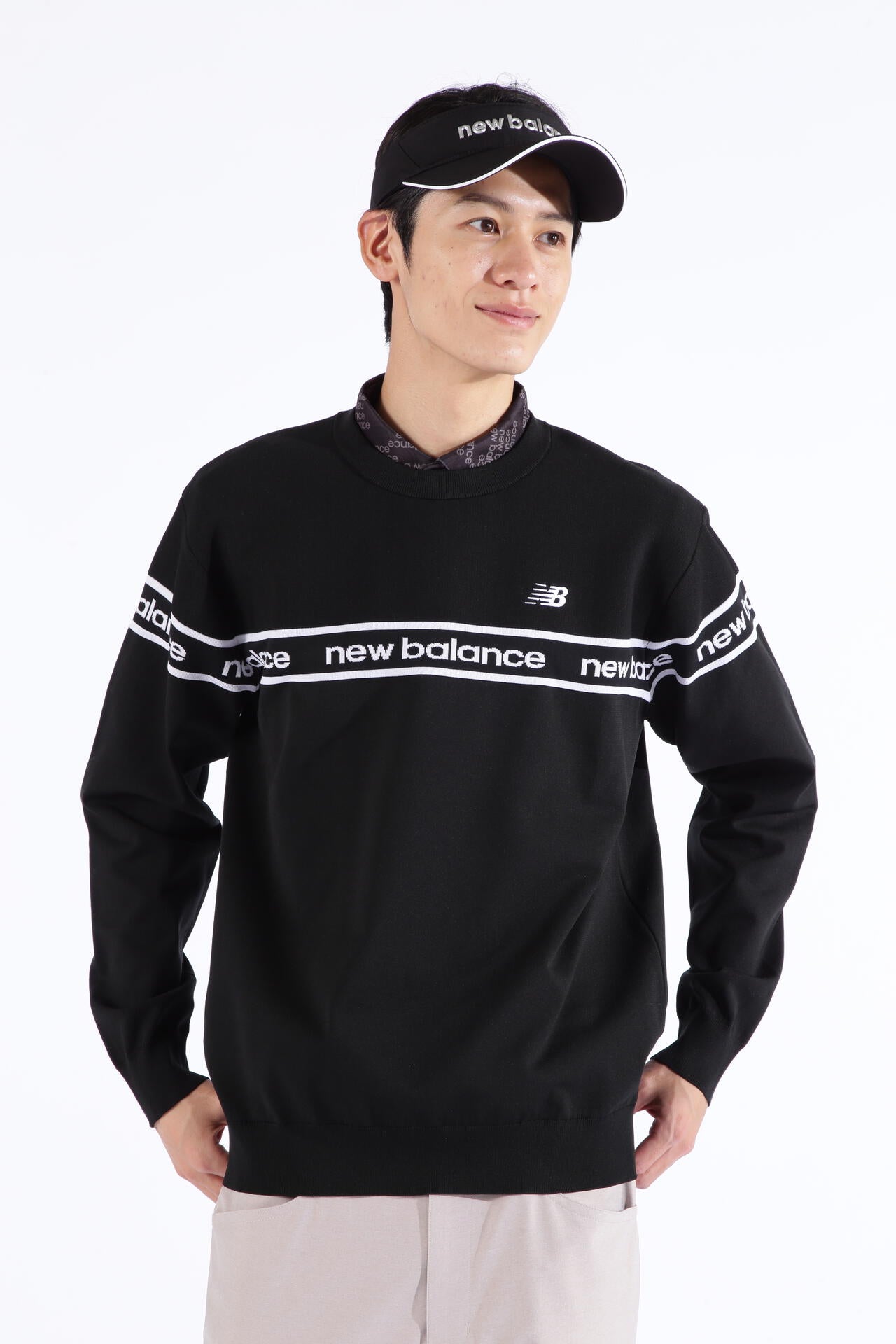ロゴ×ガーター×プレーン クルーネック ニット プルオーバー (MENS SPORT)