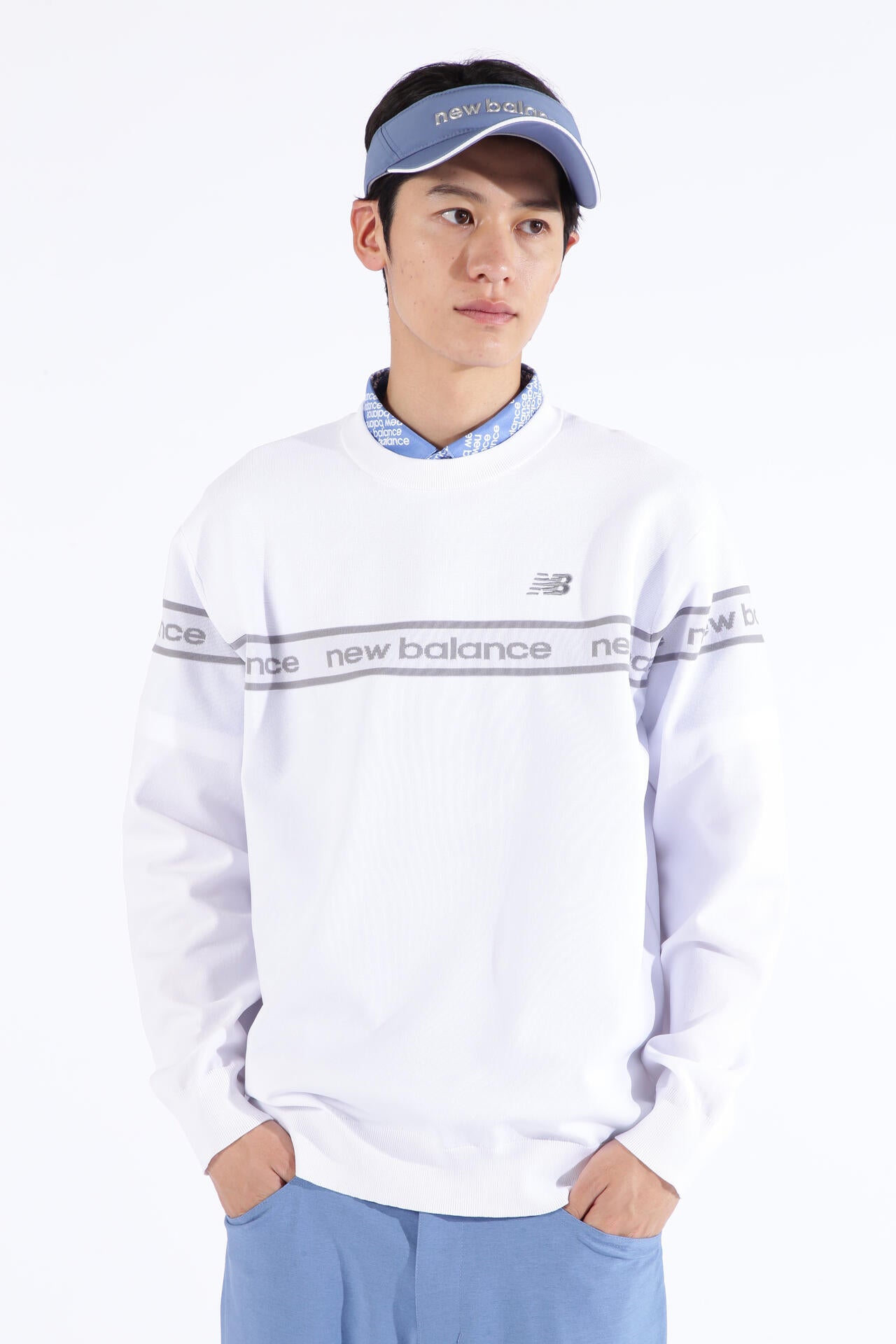 ロゴ×ガーター×プレーン クルーネック ニット プルオーバー (MENS SPORT)