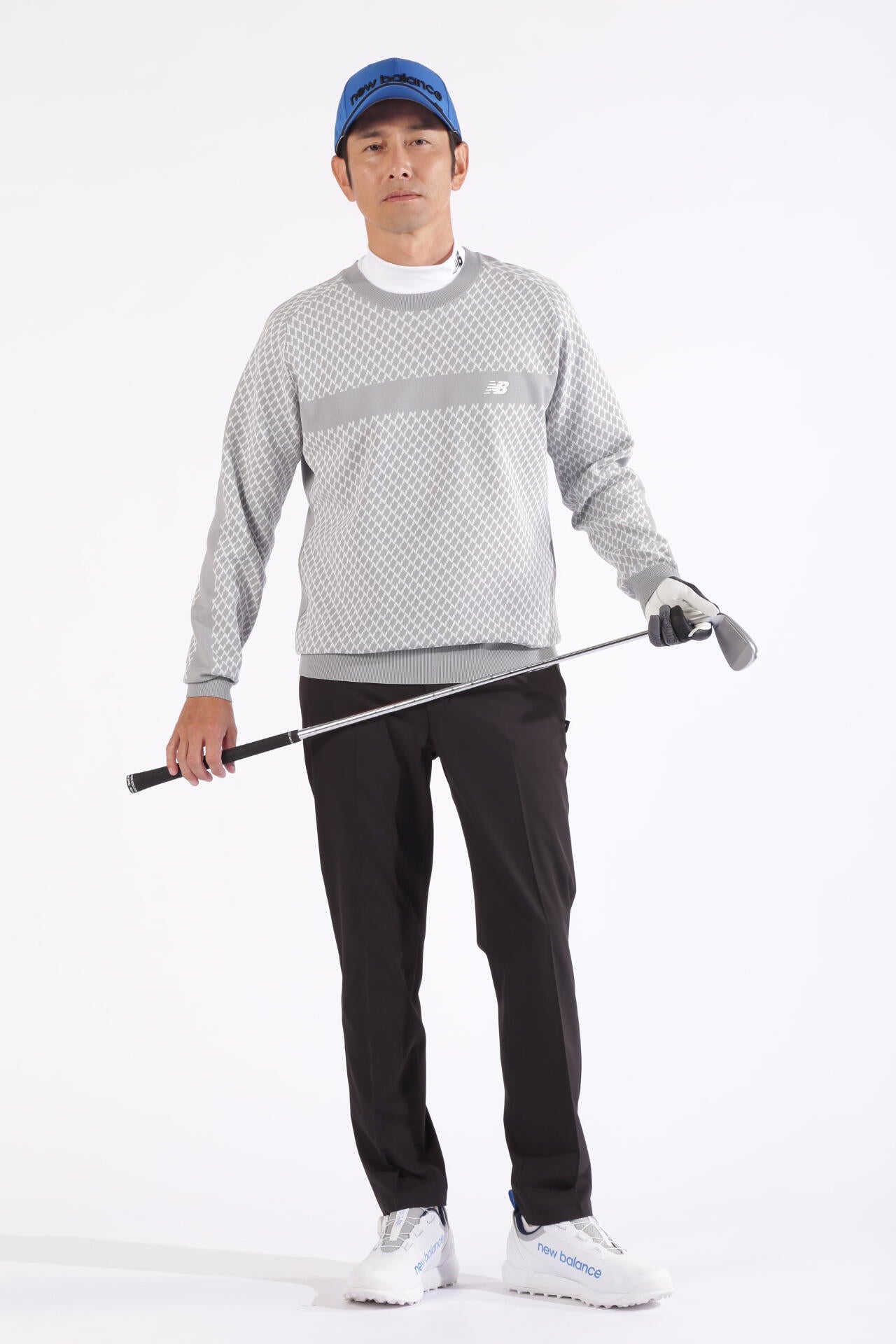 Nチェック柄 クルーネック ニット プルオーバー (MENS WORLD)