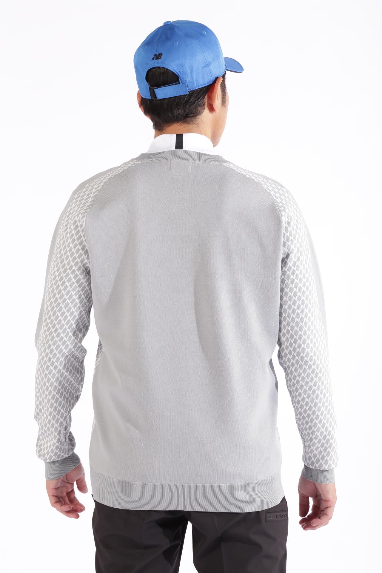 Nチェック柄 クルーネック ニット プルオーバー (MENS WORLD)