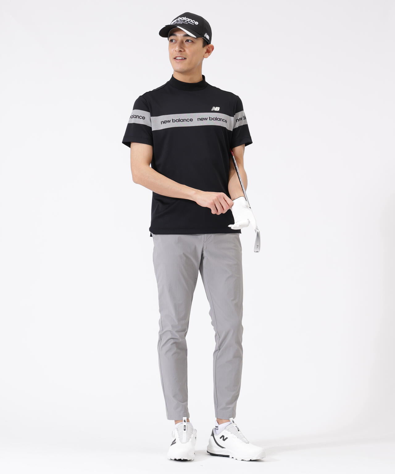接触冷感 半袖 モックネック プルオーバー (MENS)
