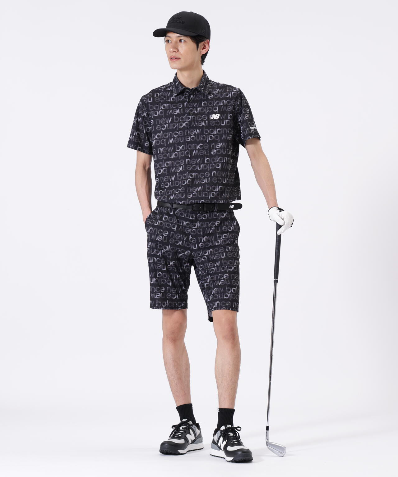 グラデーションボーダーロゴ柄 半袖 カラーシャツ (MENS)