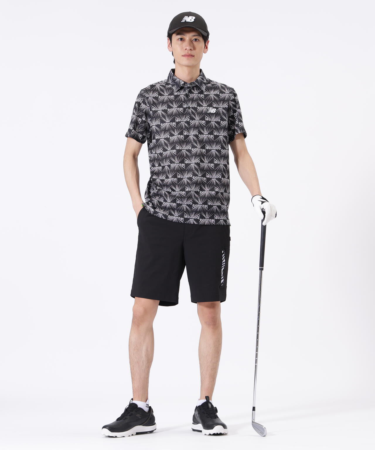 リップルロゴ柄 半袖 カラーシャツ (MENS)