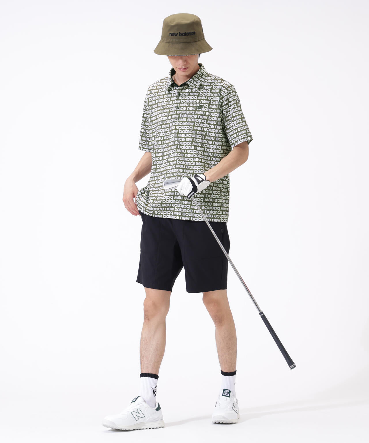 超速乾 総柄 ハーフスリーブ カラーシャツ (MENS)