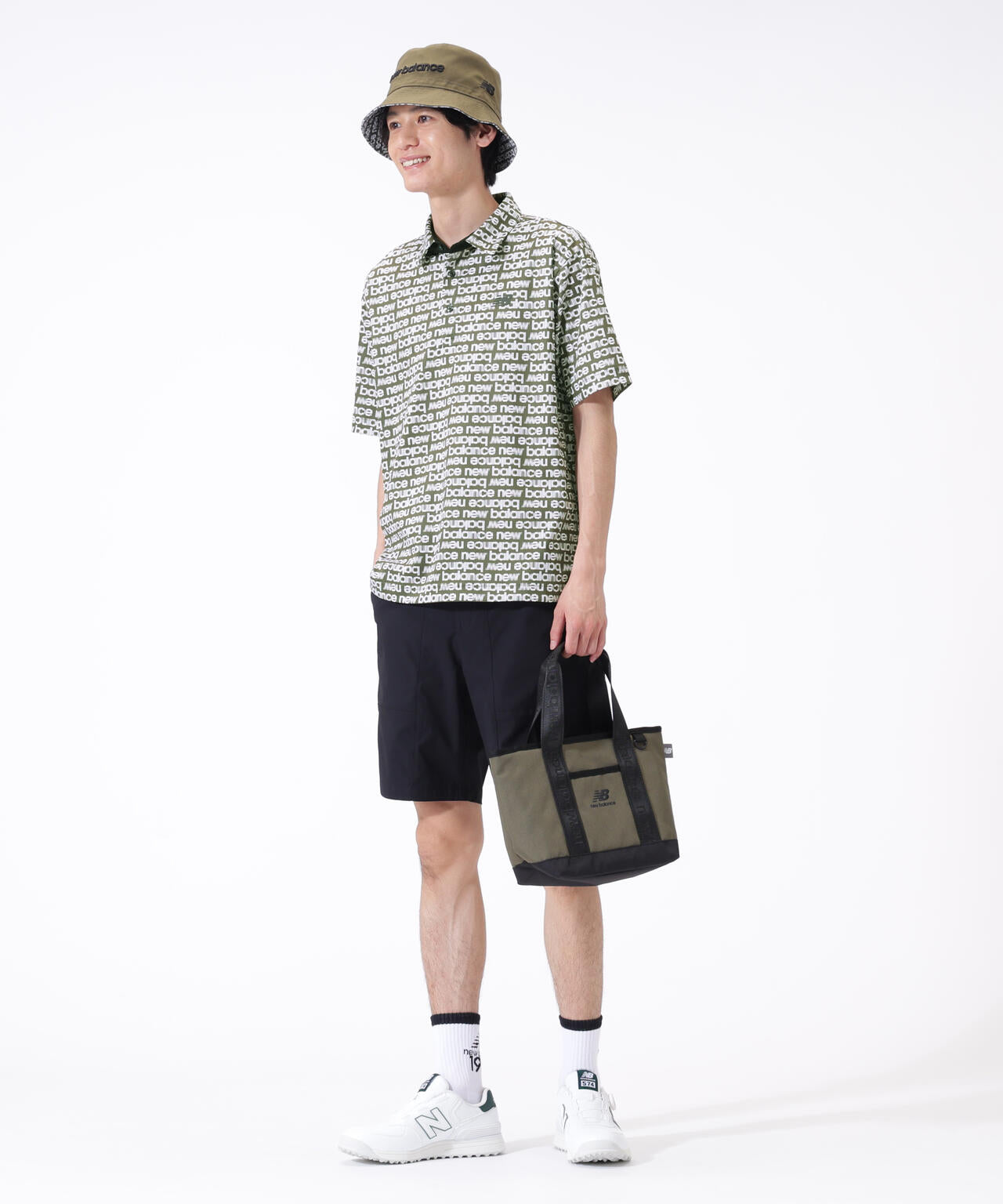 超速乾 総柄 ハーフスリーブ カラーシャツ (MENS)