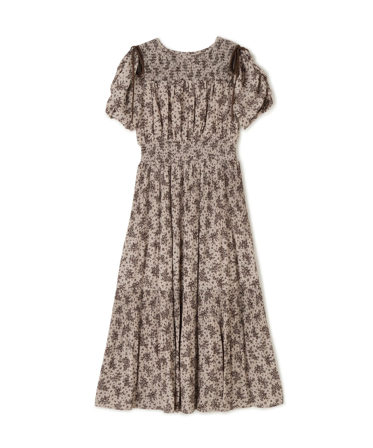 デザインショルダープリントワンピース*