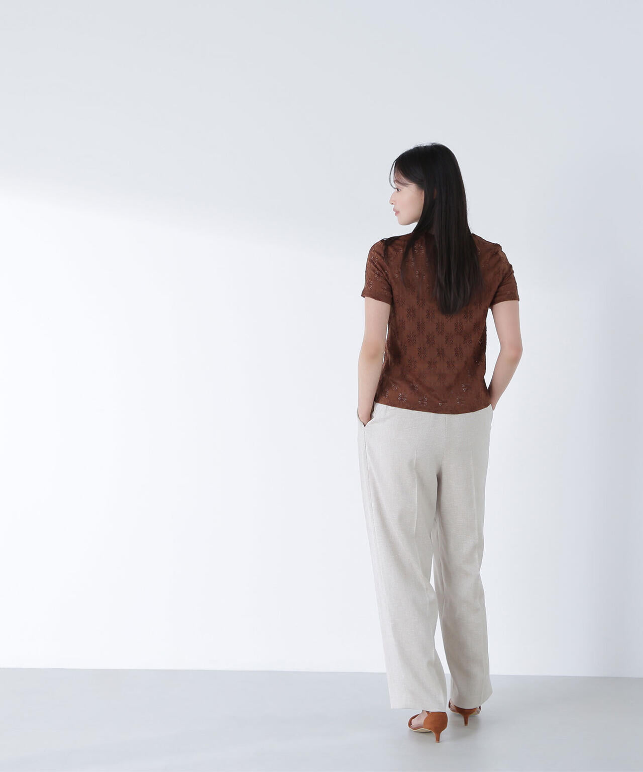 カットレースTシャツ*