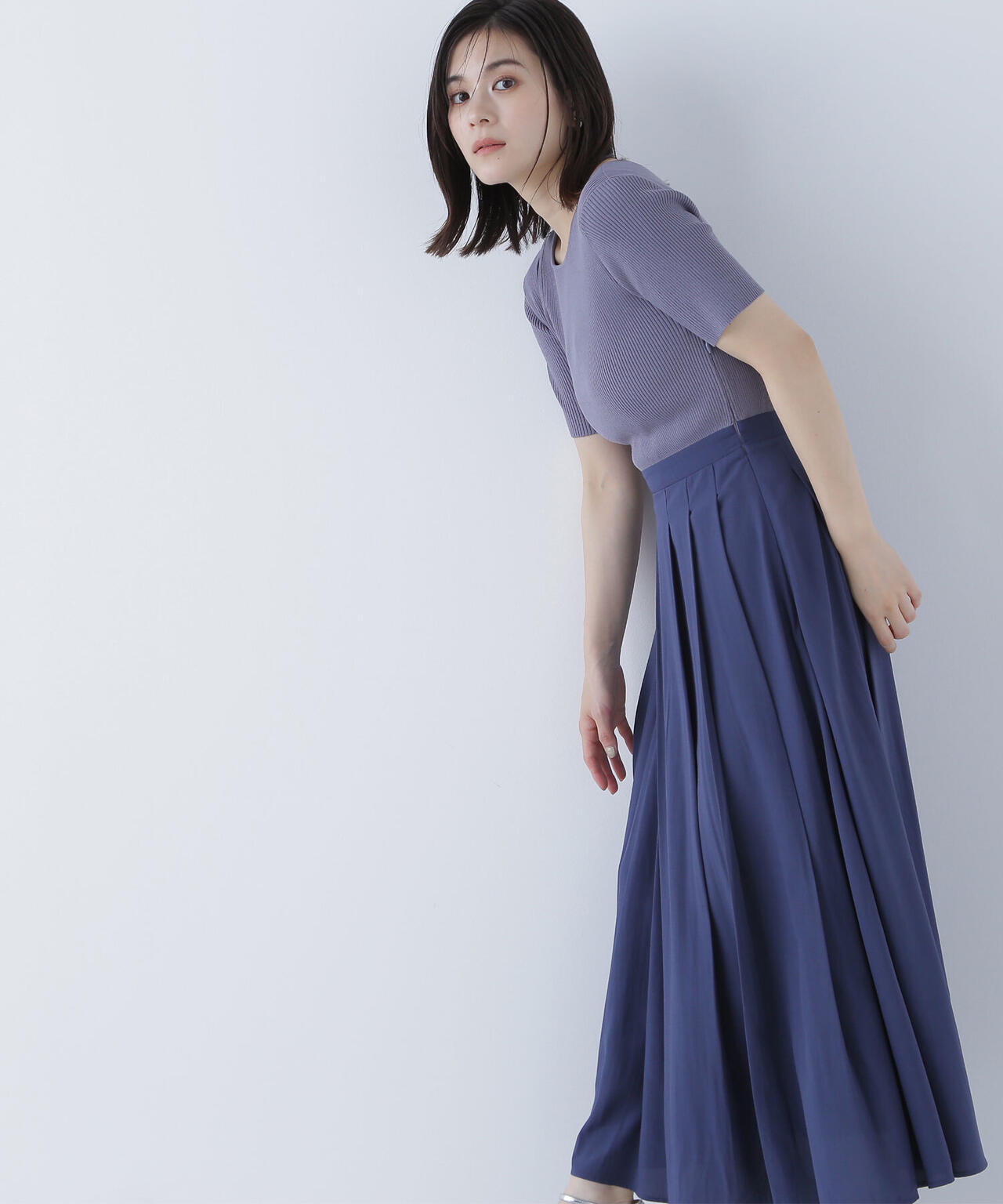 カットアウトニットドッキングワンピース*