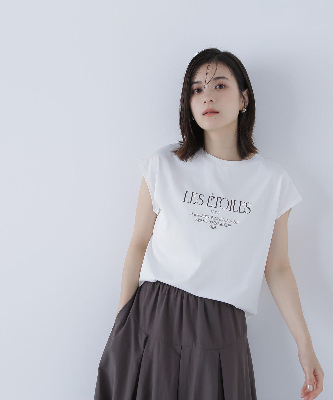 フレンチスリーブロゴTシャツ*