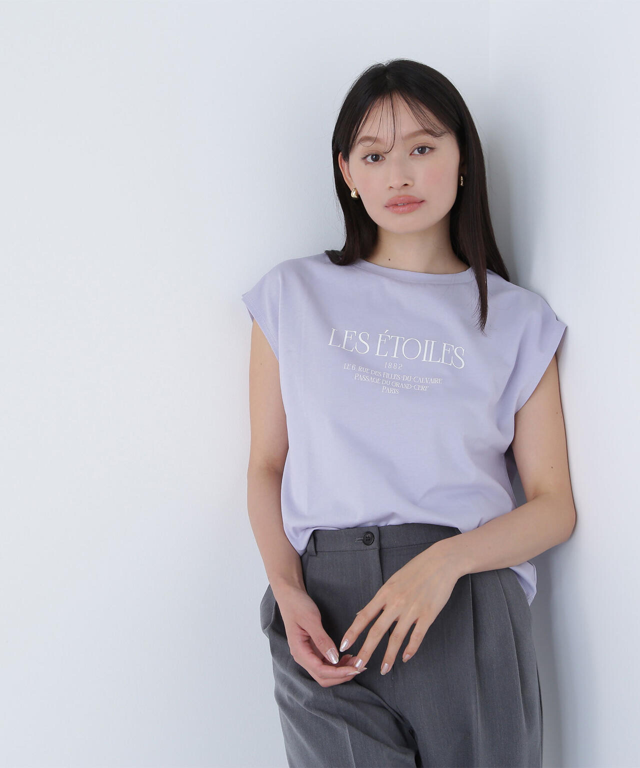 フレンチスリーブロゴTシャツ*
