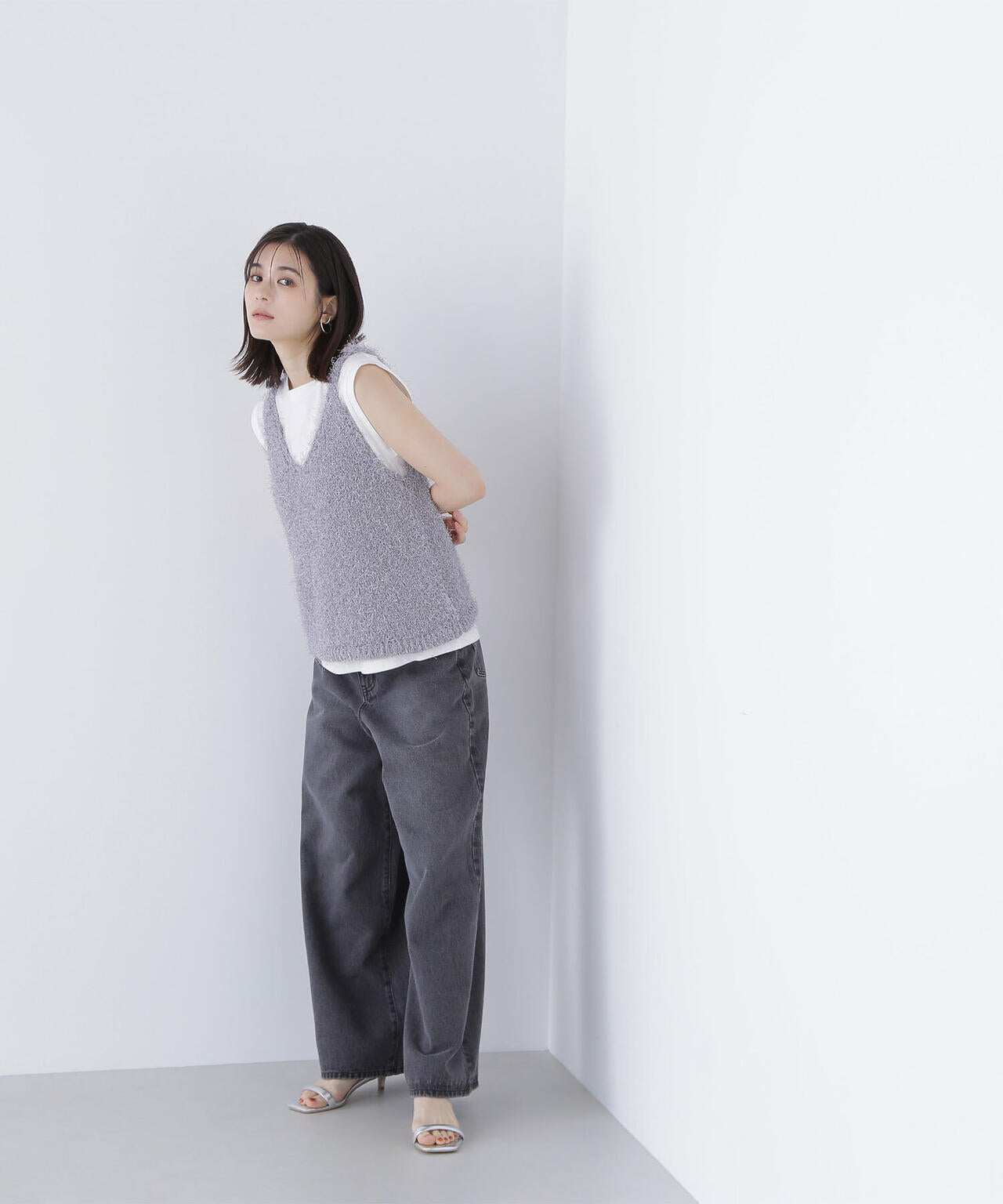 フリンジニットベストセット*