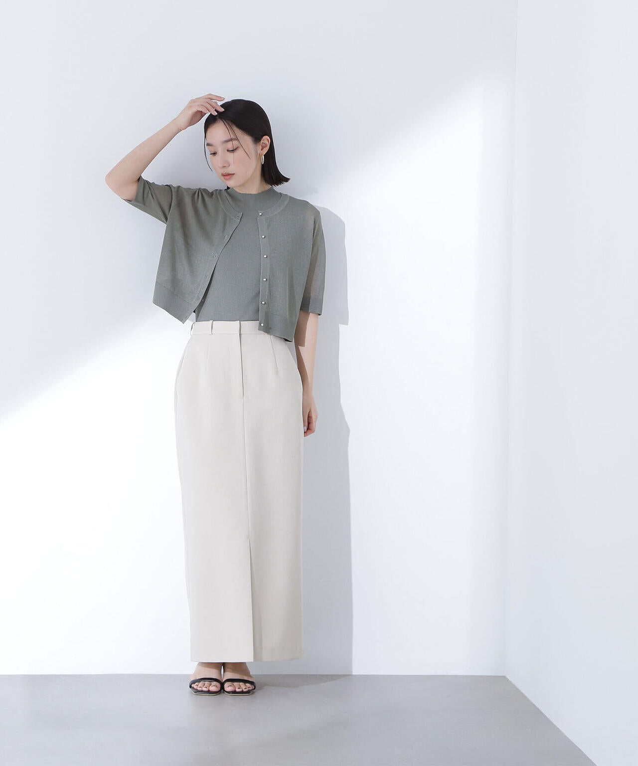 シアーショートカーデアンサンブル*