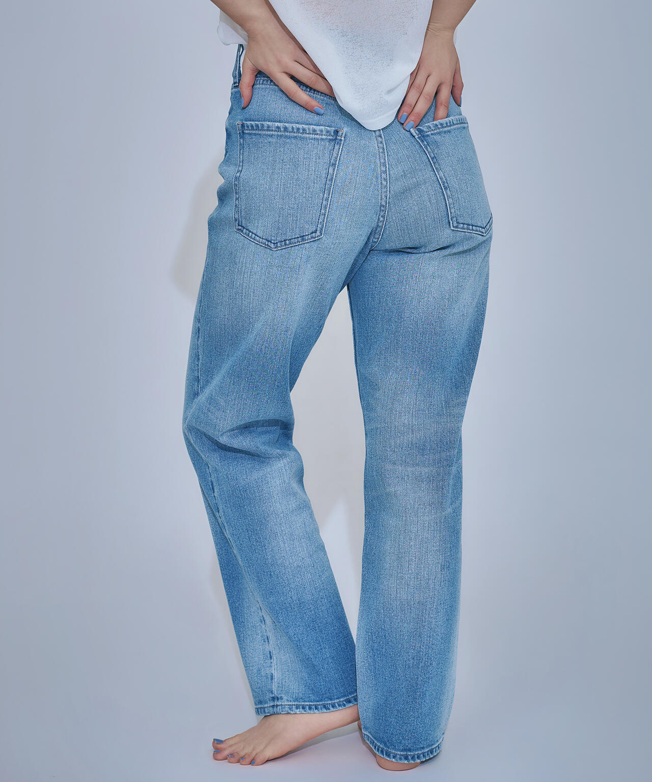 <FUDGE掲載><Healthy DENIM>ハイライズストレートデニムパンツ
