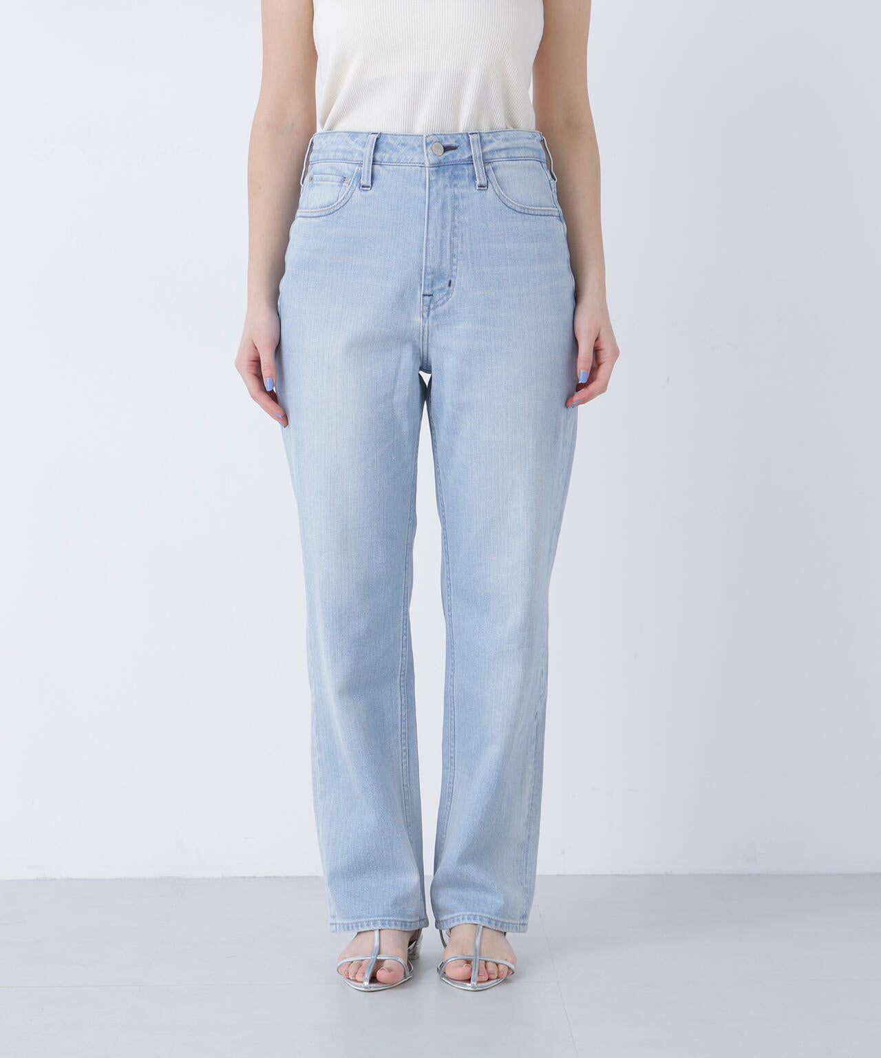 <FUDGE掲載><Healthy DENIM>ハイライズストレートデニムパンツ