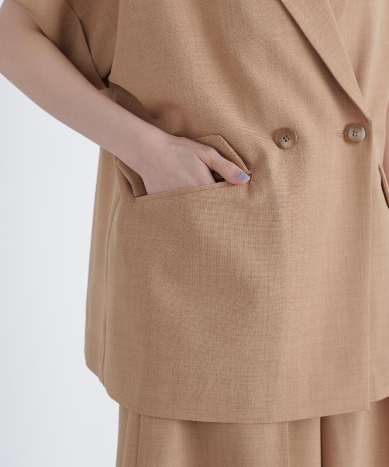 リネンライク SETUP ハーフスリーブジャケット