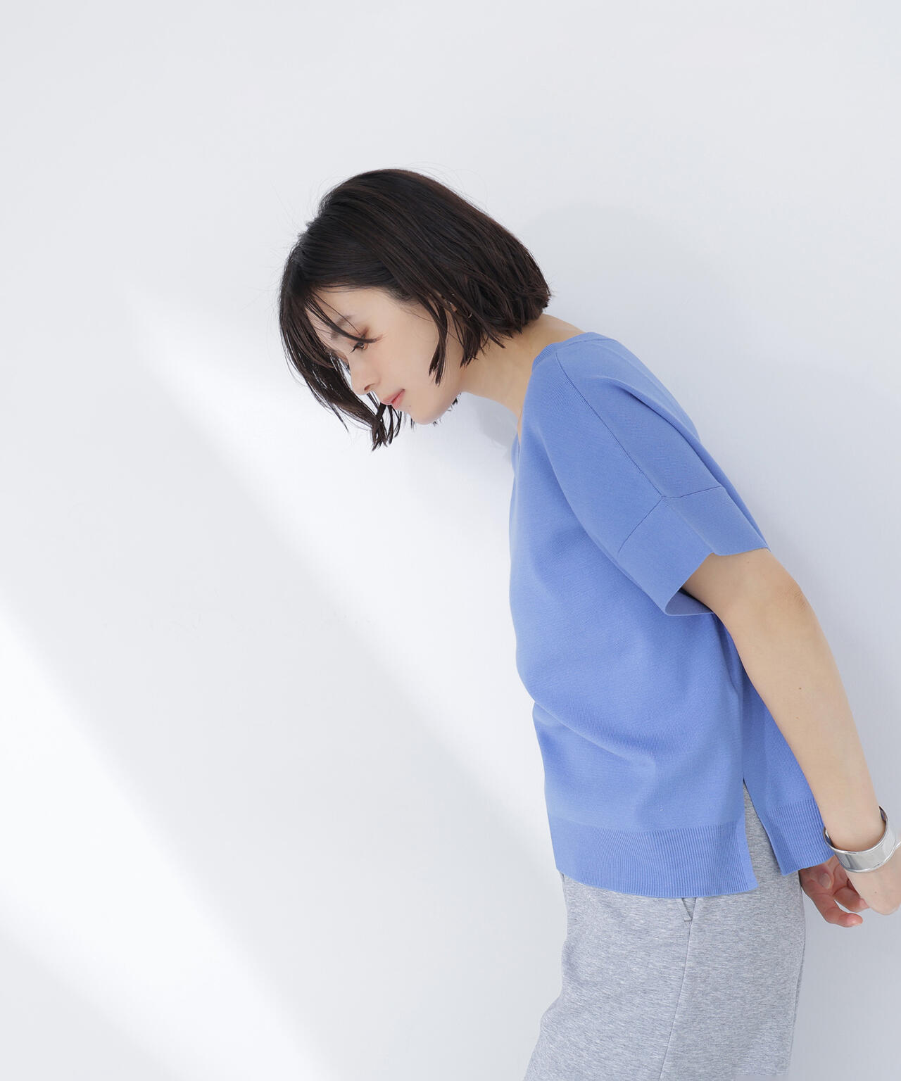 <sweet掲載>総針ベーシック Vネックニット