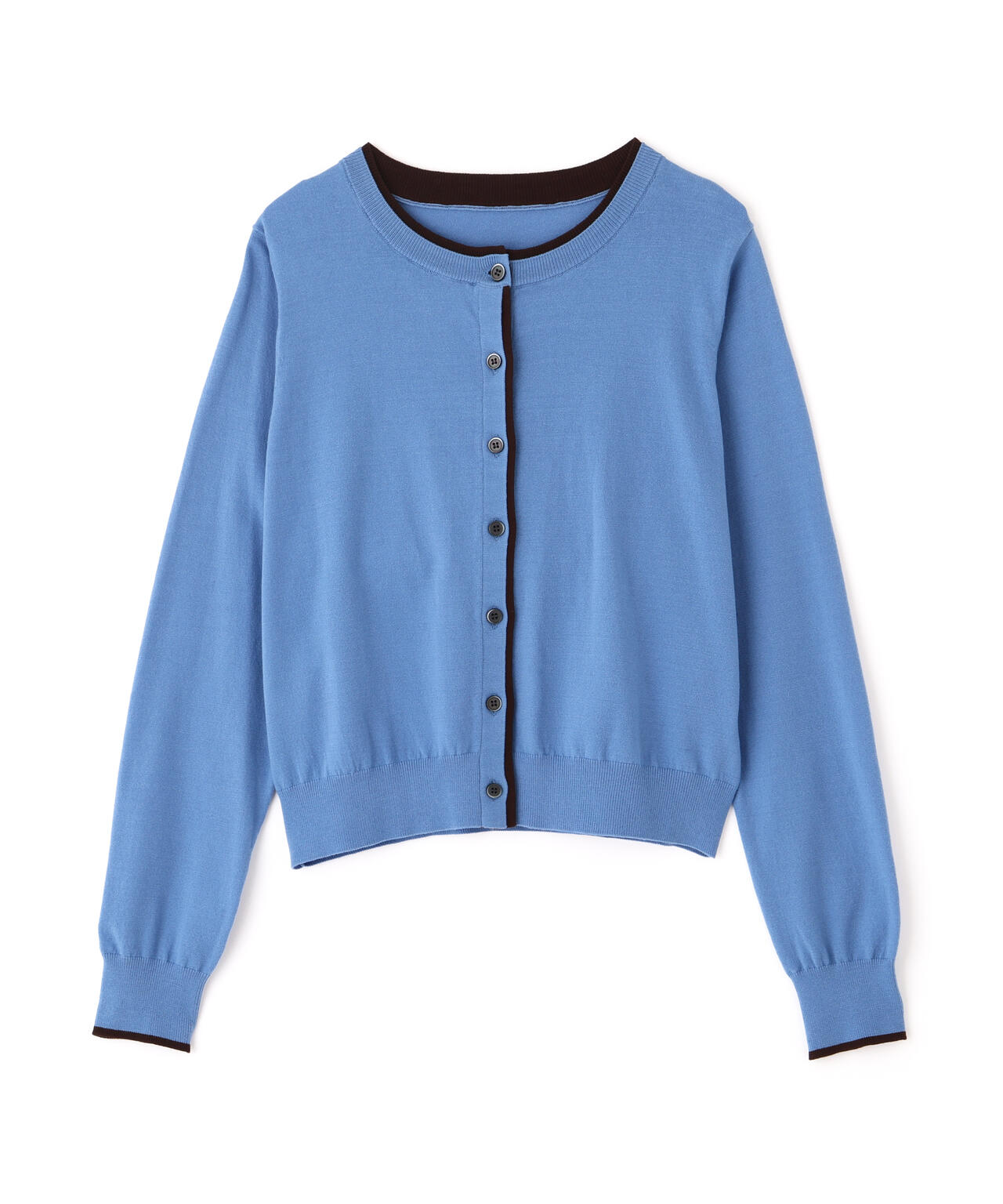 <EC限定カラー:ネイビー系><ちょうど、いい服>“それどこの?”褒められ配色カーディガン