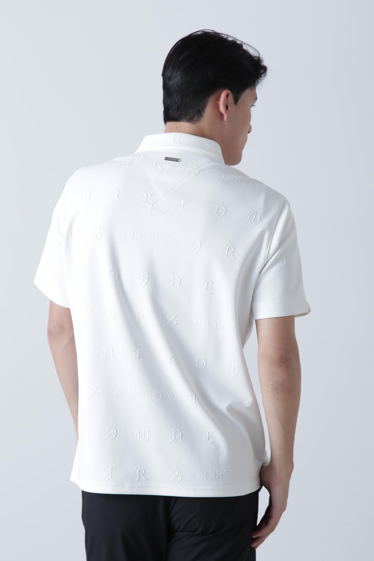 ふくれジャガードロゴ半袖ポロシャツ (MENS)