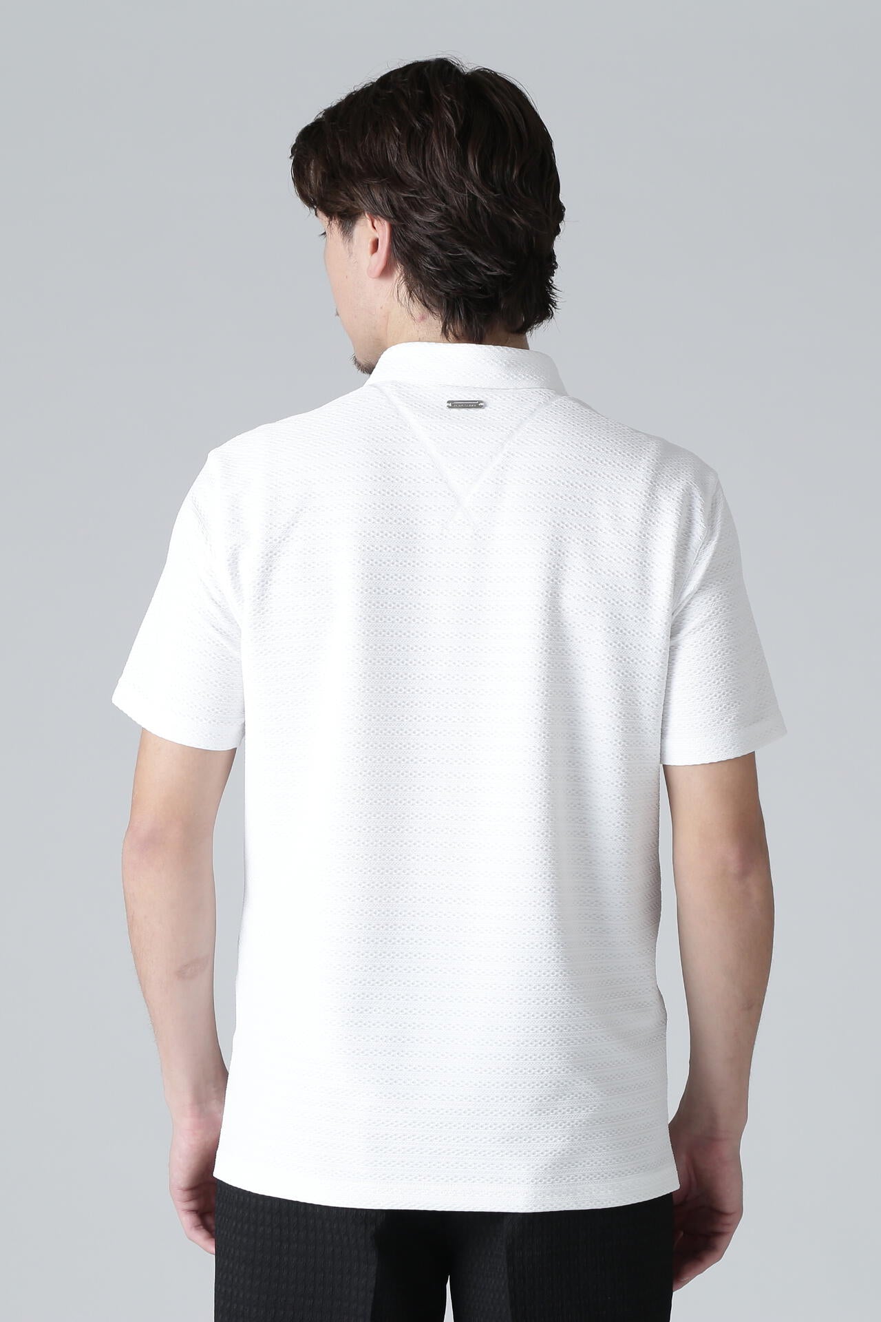 縄柄ジャガード半袖シャツ (MENS)