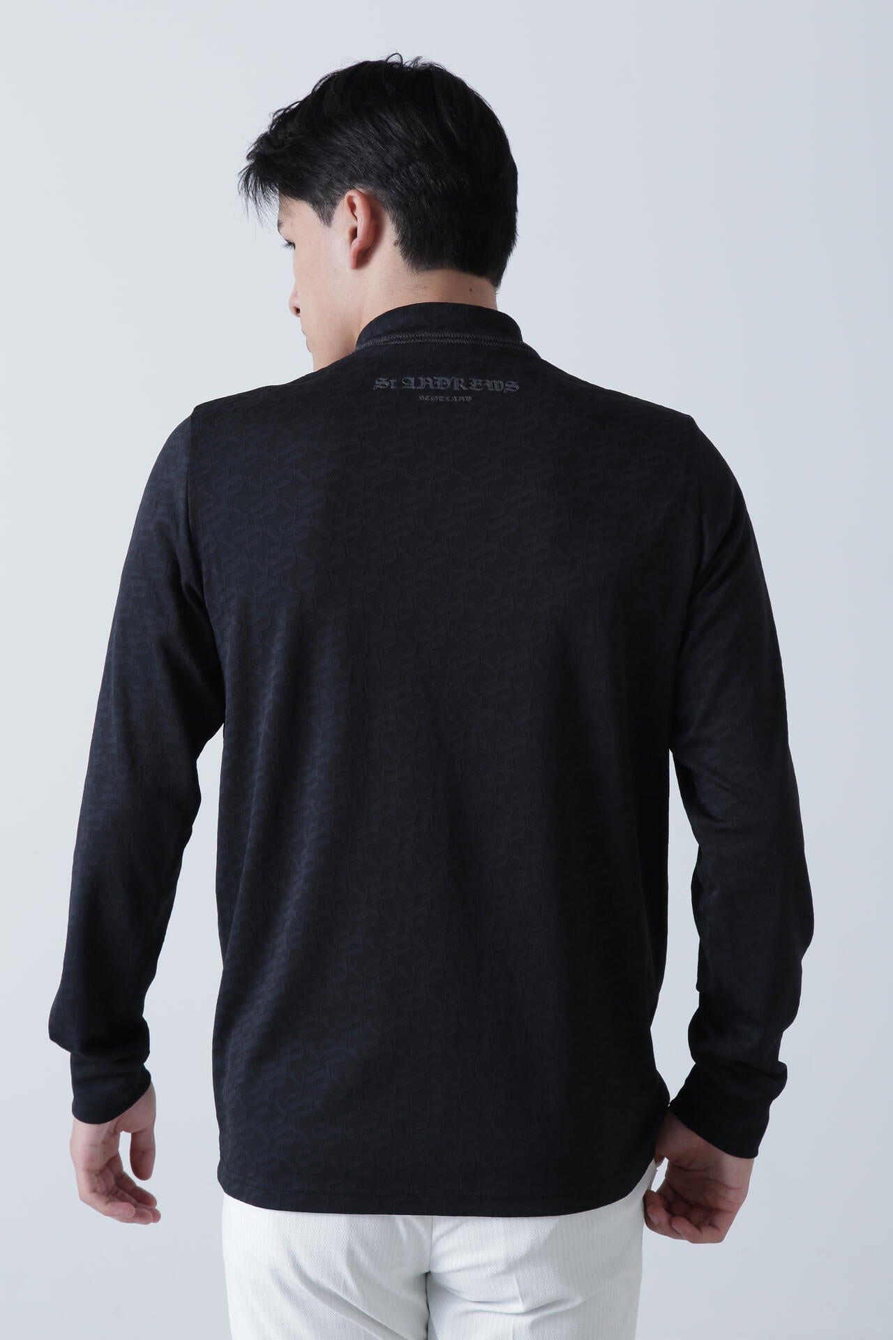 STAドットジャガード長袖ハイネックカットソー (MENS)