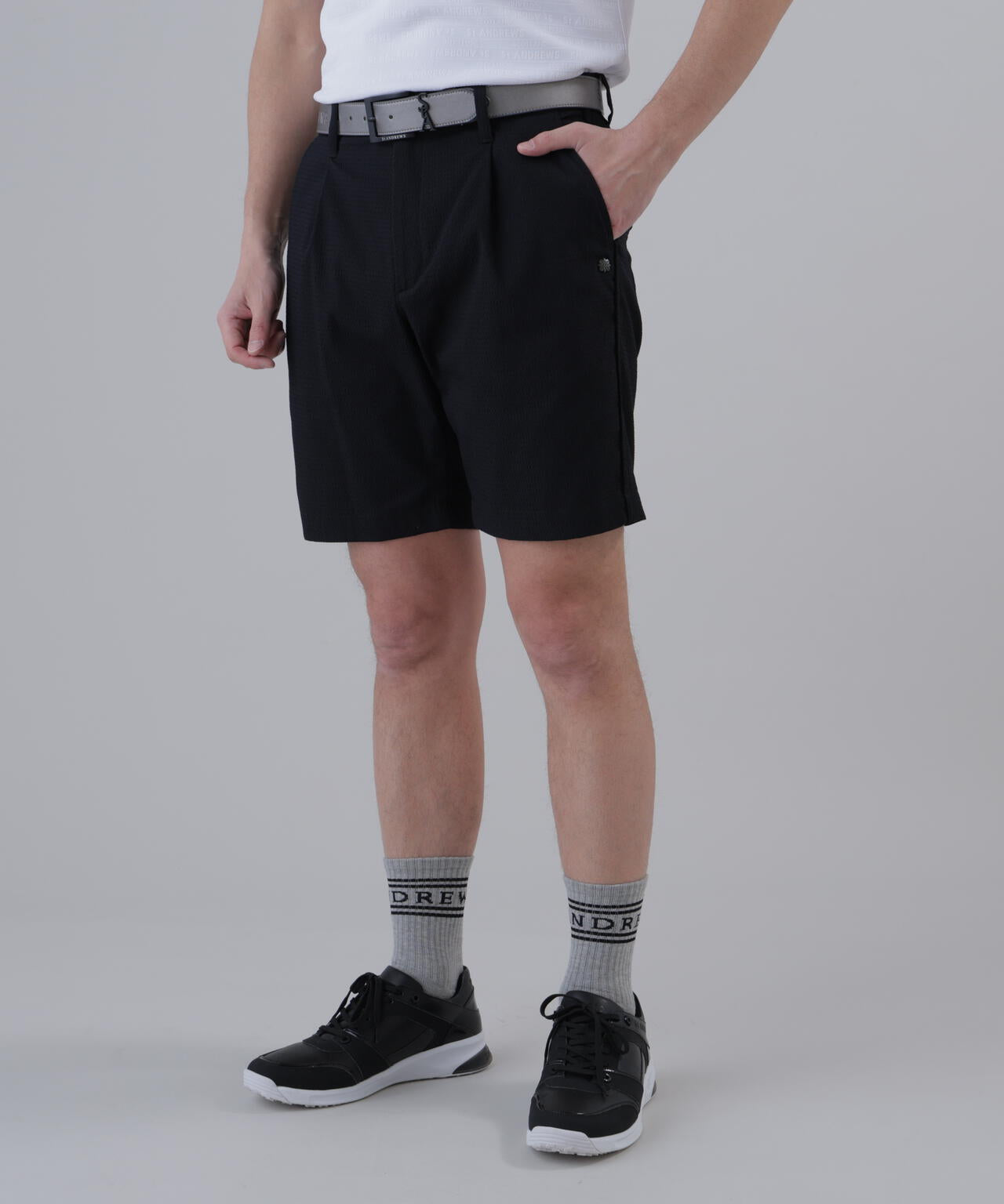 【ストレッチ】ドビーサッカーショートパンツ (MENS)