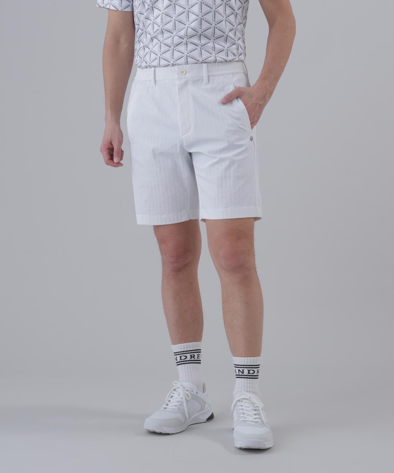 【ストレッチ】ドビーストライプショートパンツ (MENS)