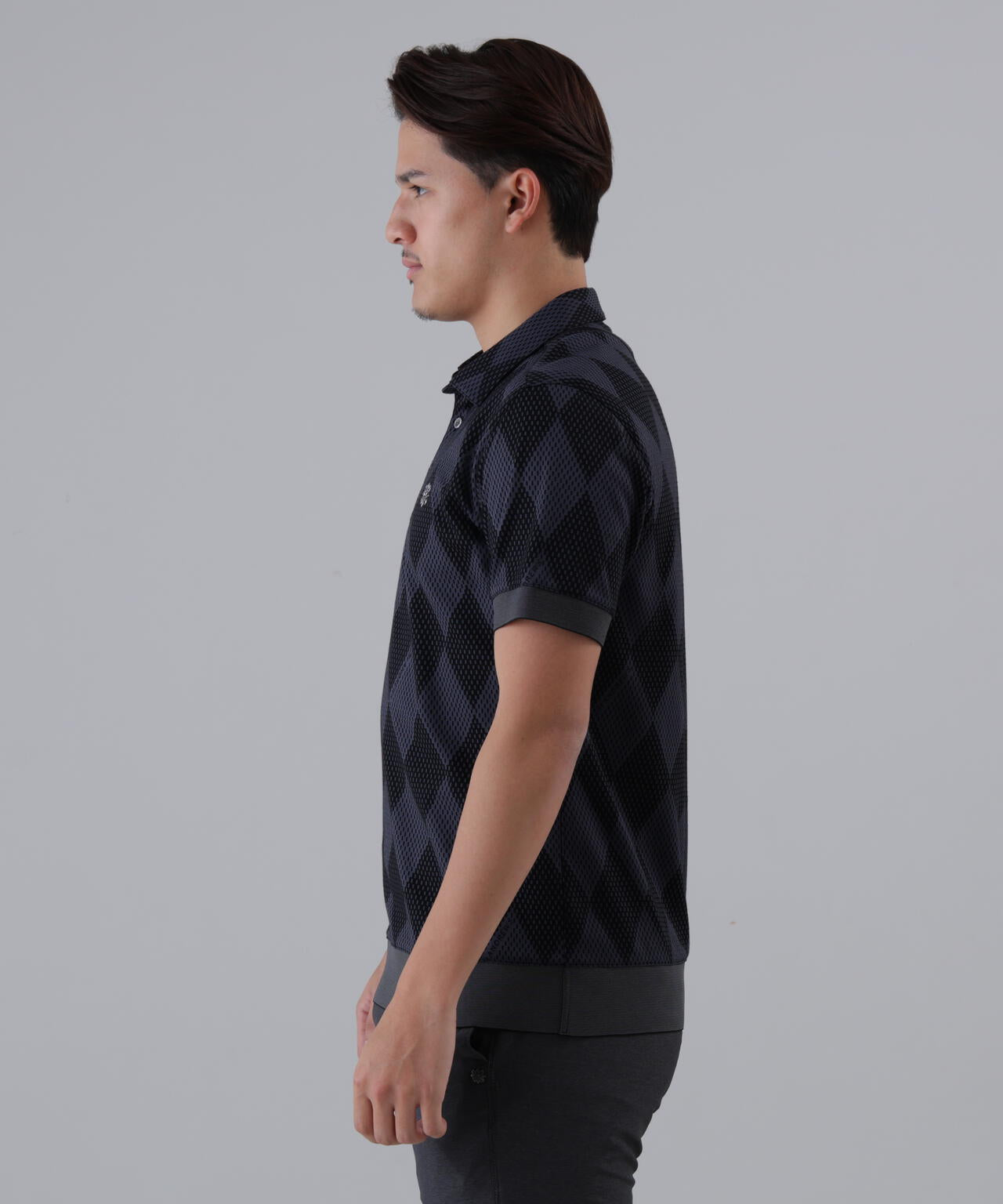 【UVカット】ダイヤジャガード半袖シャツ (MENS)