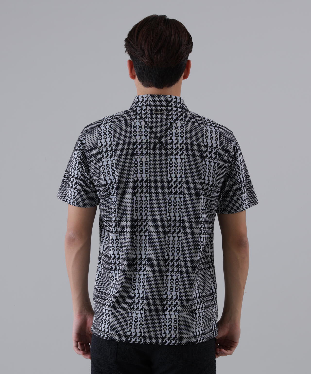 【吸水速乾】ホースビットチェックジャガード半袖シャツ (MENS)