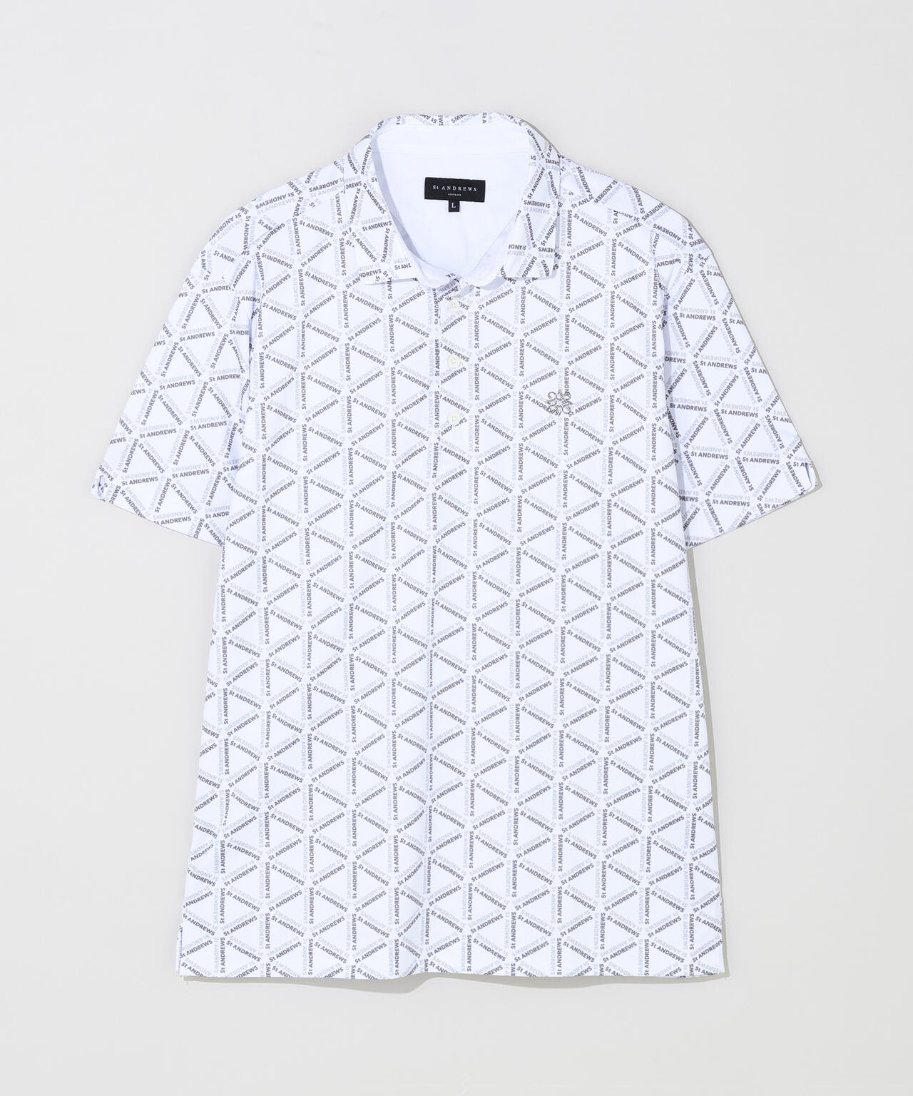 【吸水速乾】COOLMAXトライアングルロゴプリント半袖シャツ (MENS)