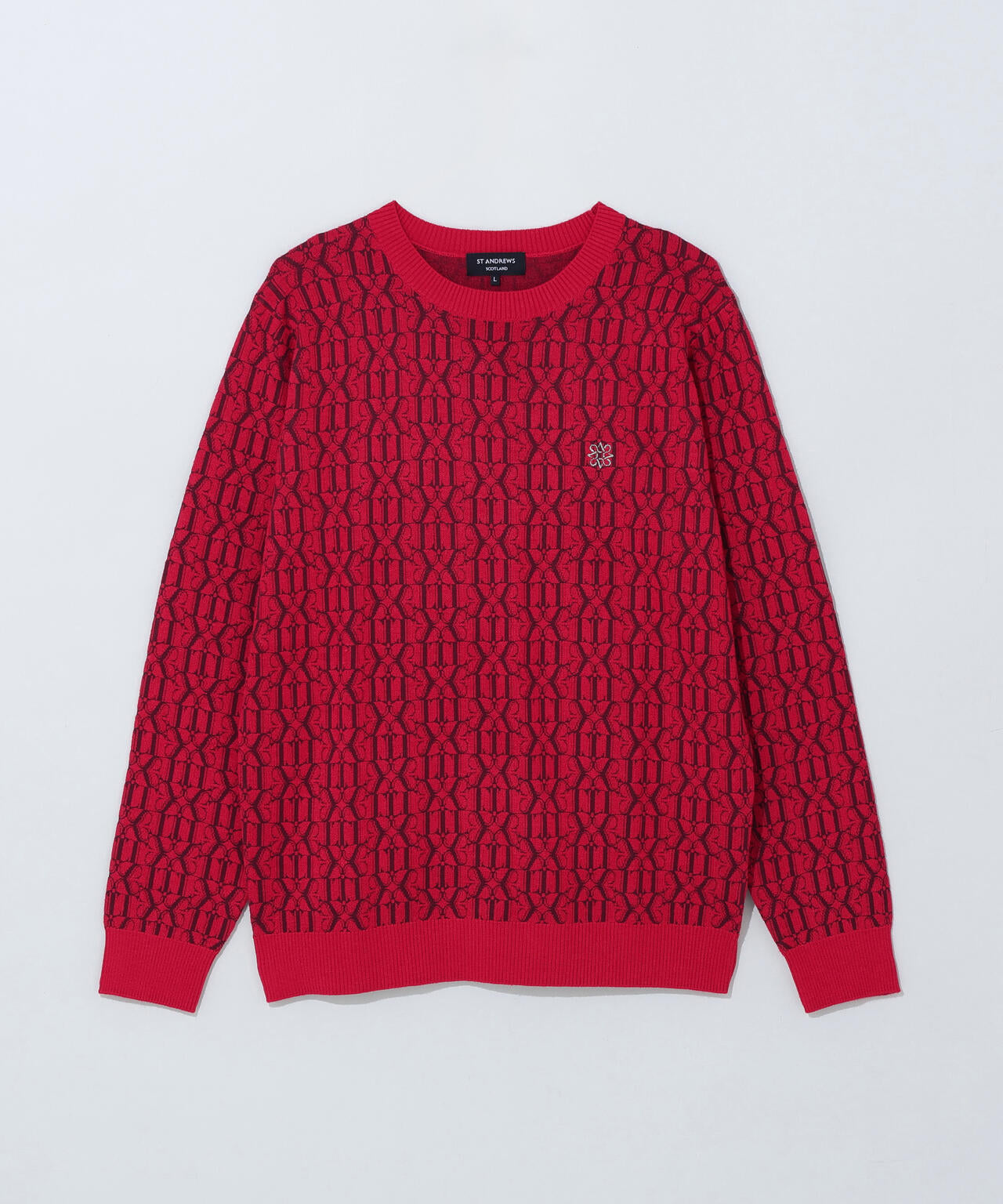 14Gモノグラムパターンジャガードクルーネックニットプルオーバー (MENS)