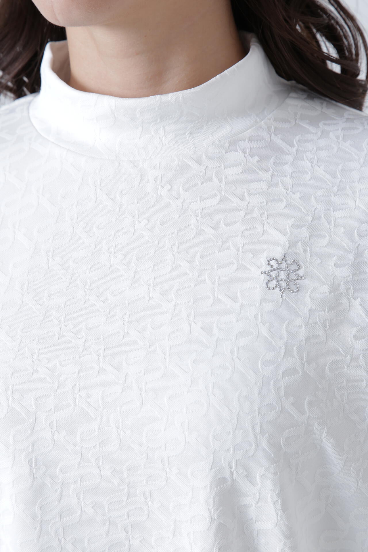STAドットジャガード長袖ハイネックカットソー (WOMENS)