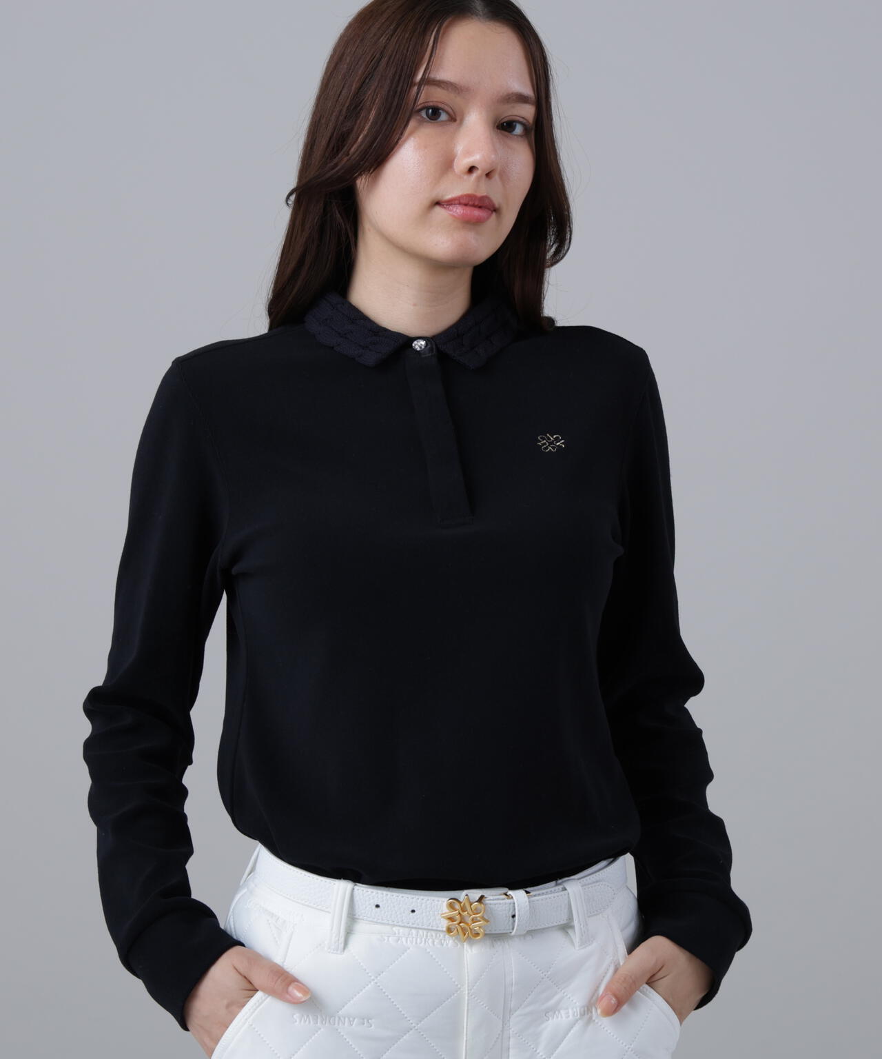 パイル長袖ポロシャツ (WOMENS)