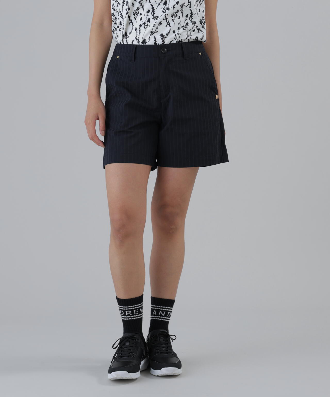 【ストレッチ】ドビーストライプショートパンツ (WOMENS)