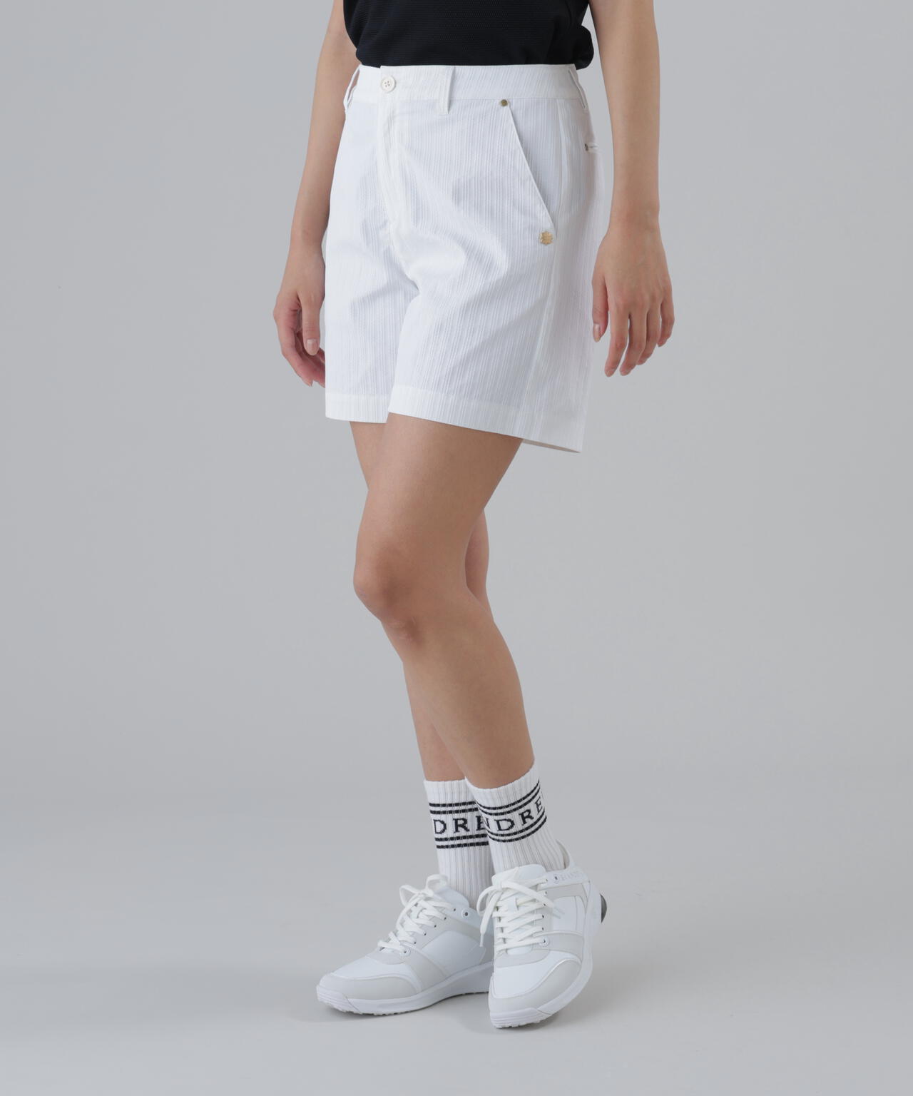 【ストレッチ】ドビーストライプショートパンツ (WOMENS)