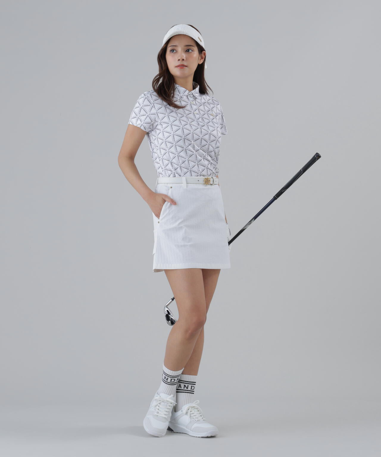 【吸水速乾】COOLMAXライアングルロゴプリント半袖シャツ (WOMENS)