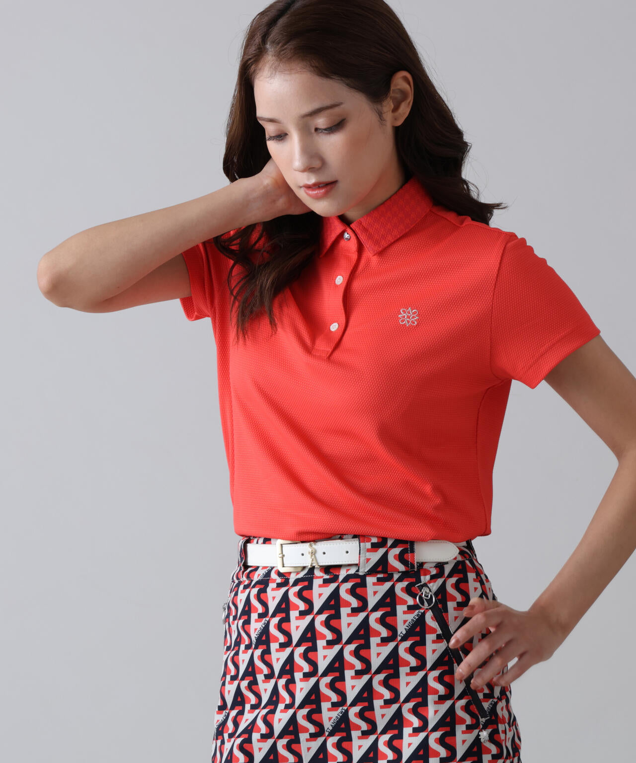 【吸水速乾】【UVカット】ポップコーンストレッチ半袖ポロシャツ (WOMENS)