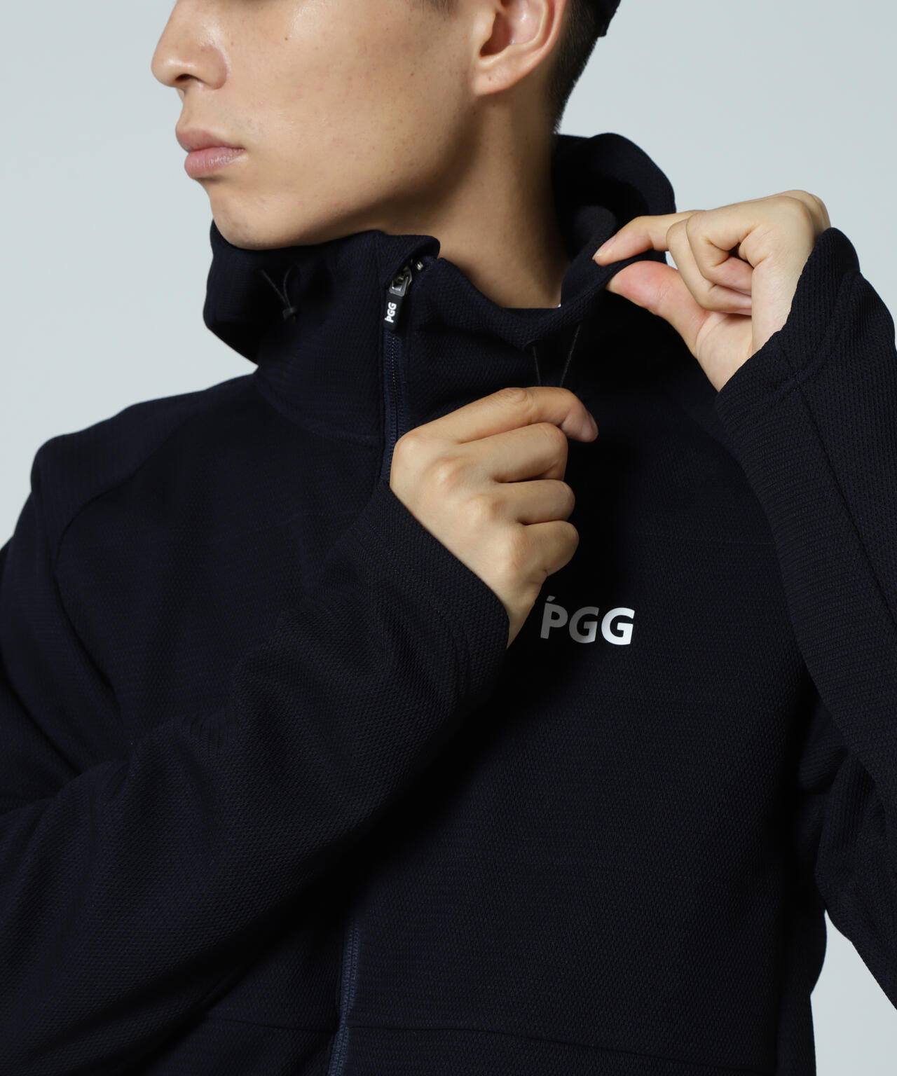 【PGG】【直営店舗&公式オンライン限定】Wラッセルメッシュ×OCTA フルジップフーディジャケット (MENS)