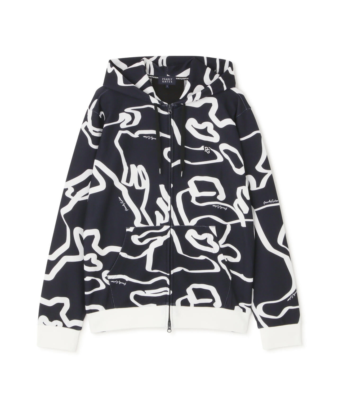 Wハニカムストレッチフルジップフーディ <変形ウサギ柄> (MENS)