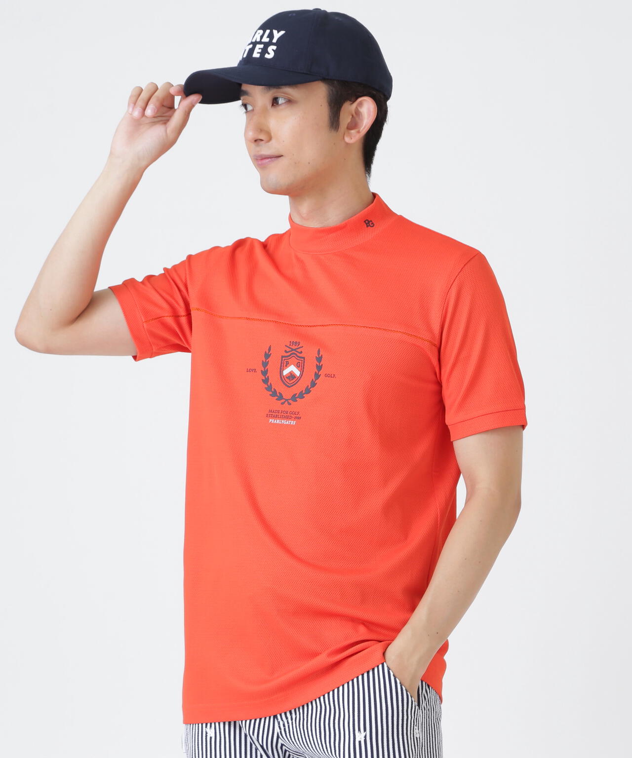 2WAYトリコット半袖ハイネックカットソー (MENS)