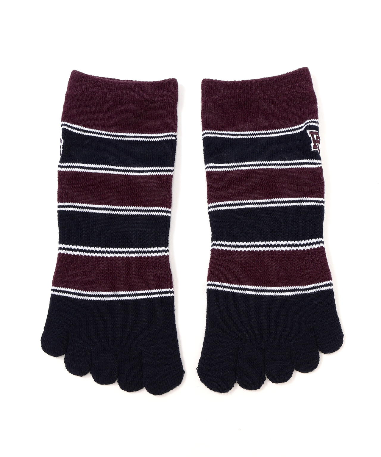 ボーダー5本指ショートソックス (MENS)