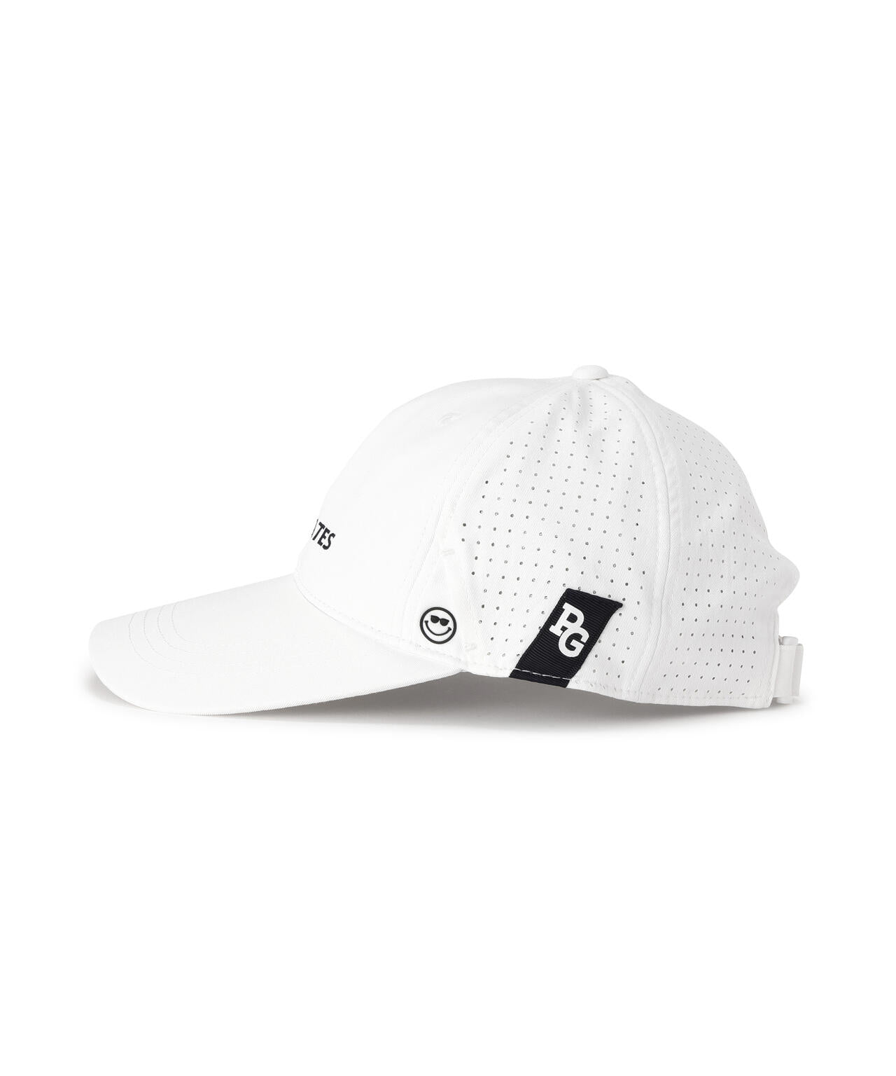 サングラスホルダー付きパンチングメッシュロングブリムキャップ (UNISEX)