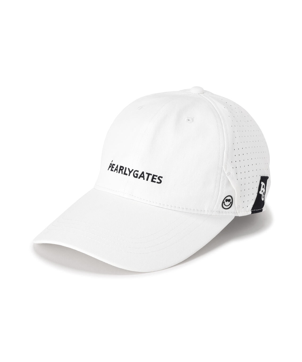 サングラスホルダー付きパンチングメッシュロングブリムキャップ (UNISEX)